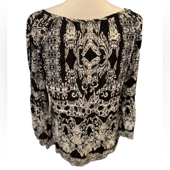 Soft Sorroundings Grace Embroidered black and white tunic. Size XS - Picture 2 of 14